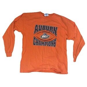 Auburn Tigers Mens Size Large Orange Long Sleeve SEC Champions